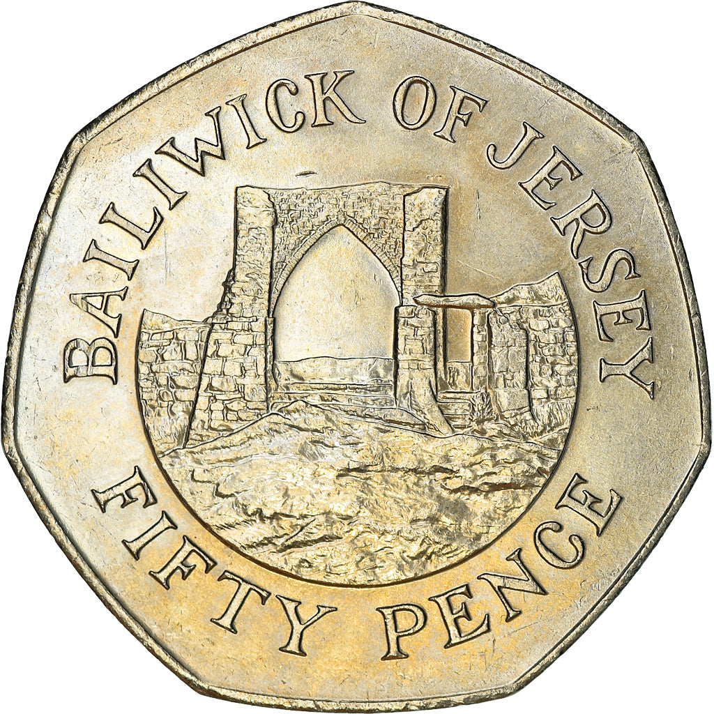 Coin, Jersey, Elizabeth II, 50 Pence, 1983, EF(40-45), Copper-nickel, KM:58.1