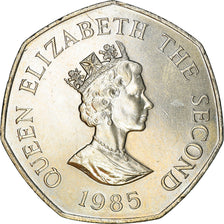 Coin, Jersey, Elizabeth II, 50 Pence, 1985, EF(40-45), Copper-nickel, KM:63