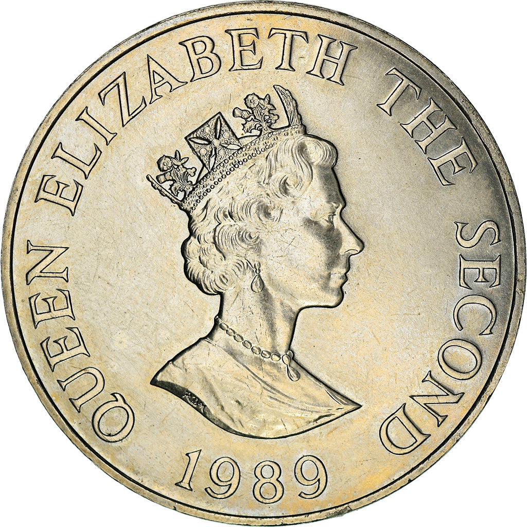 Coin, Jersey, Elizabeth II, 2 Pounds, 1989, EF(40-45), Silver, KM:76a