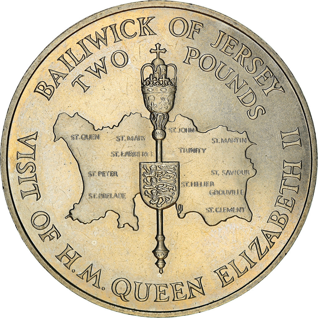 Coin, Jersey, Elizabeth II, 2 Pounds, 1989, EF(40-45), Silver, KM:76a