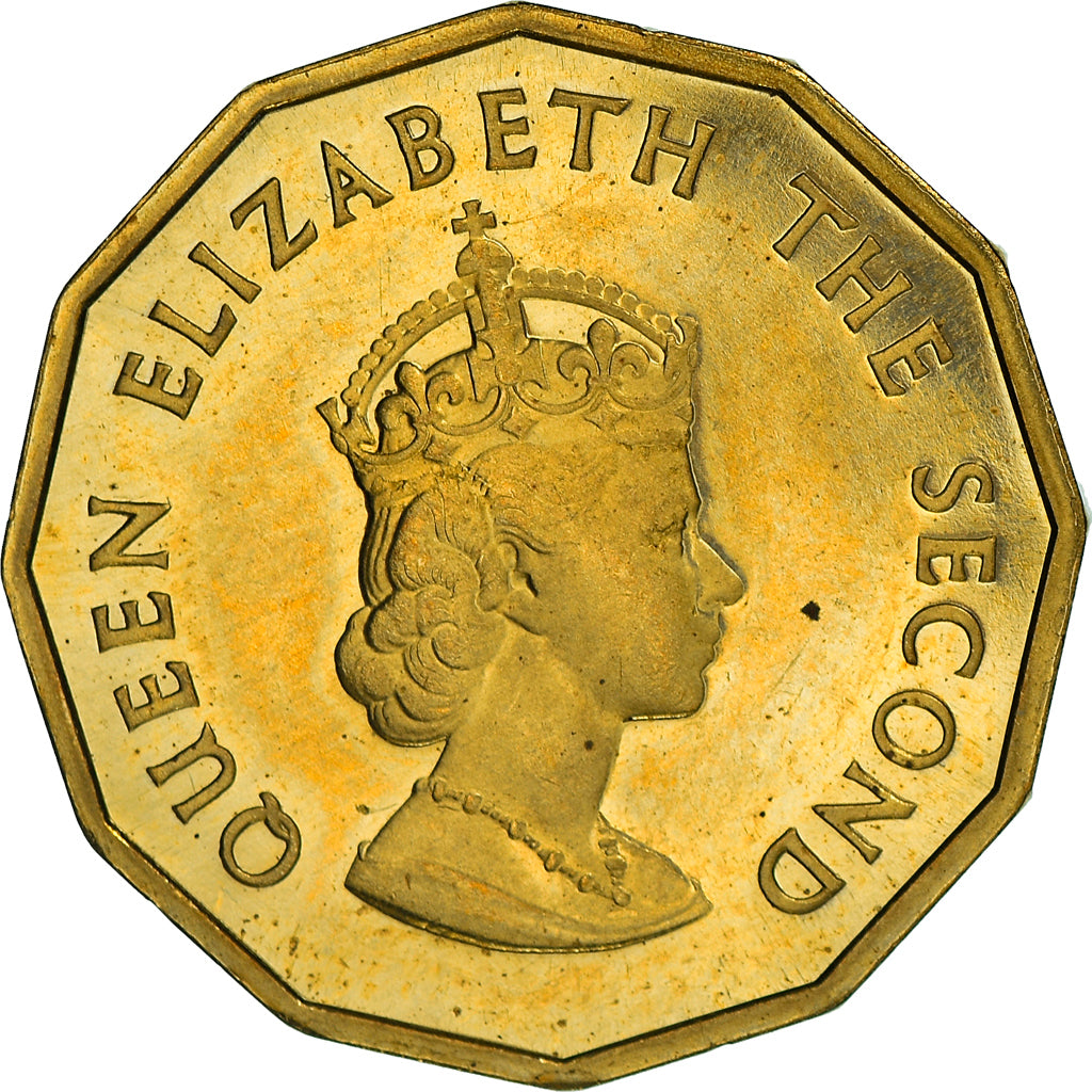 Coin, Jersey, Elizabeth II, 1/4 Shilling, 3 Pence, 1964, AU(55-58)