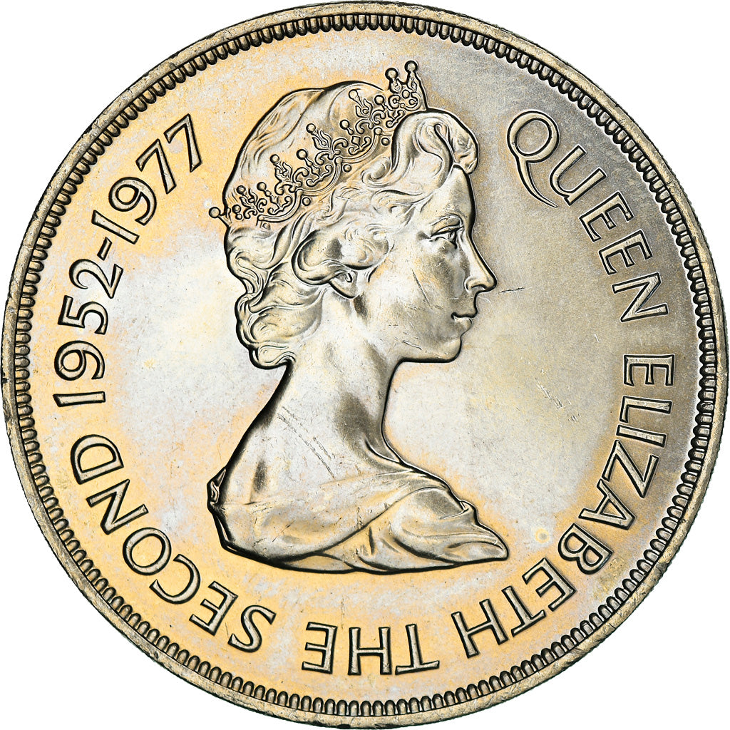 Coin, Jersey, Elizabeth II, 25 Pence, 1977, EF(40-45), Copper-nickel, KM:44