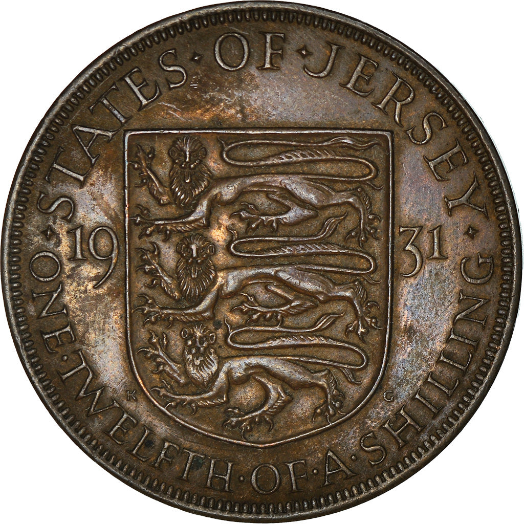 Coin, Jersey, George V, 1/12 Shilling, 1931, EF(40-45), Bronze, KM:16