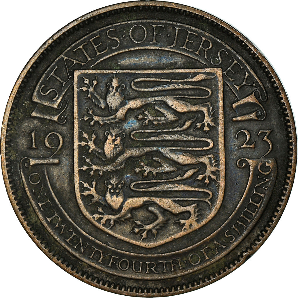 Coin, Jersey, George V, 1/24 Shilling, 1923, VF(30-35), Bronze, KM:13