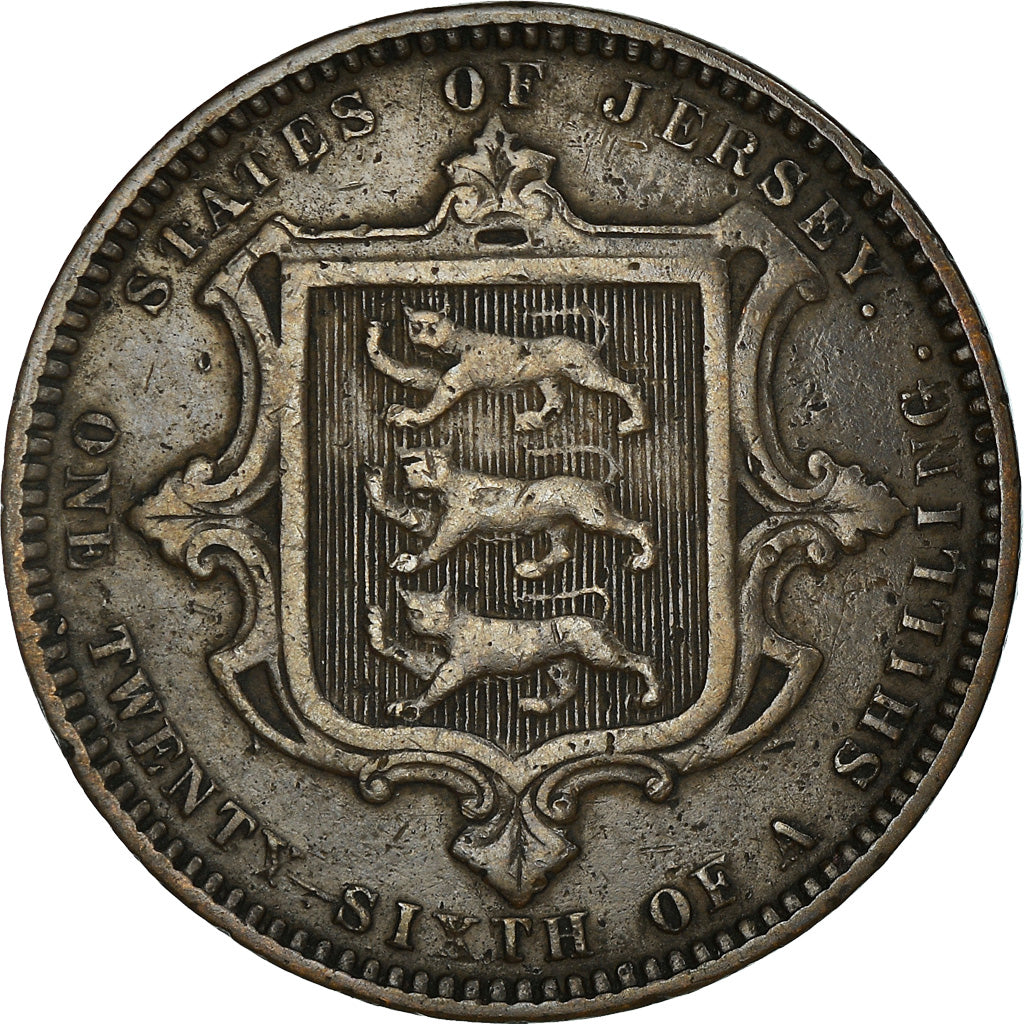 Coin, Jersey, Victoria, 1/26 Shilling, 1870, VF(30-35), Bronze, KM:4