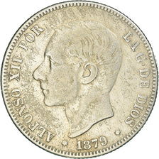 Moneda, España, Alfonso XII, 2 Pesetas, 1879, Madrid, MBC, Plata, KM:678.1