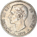 Coin, Spain, Alfonso XII, 5 Pesetas, 1875, Madrid, EF(40-45), Silver, KM:671