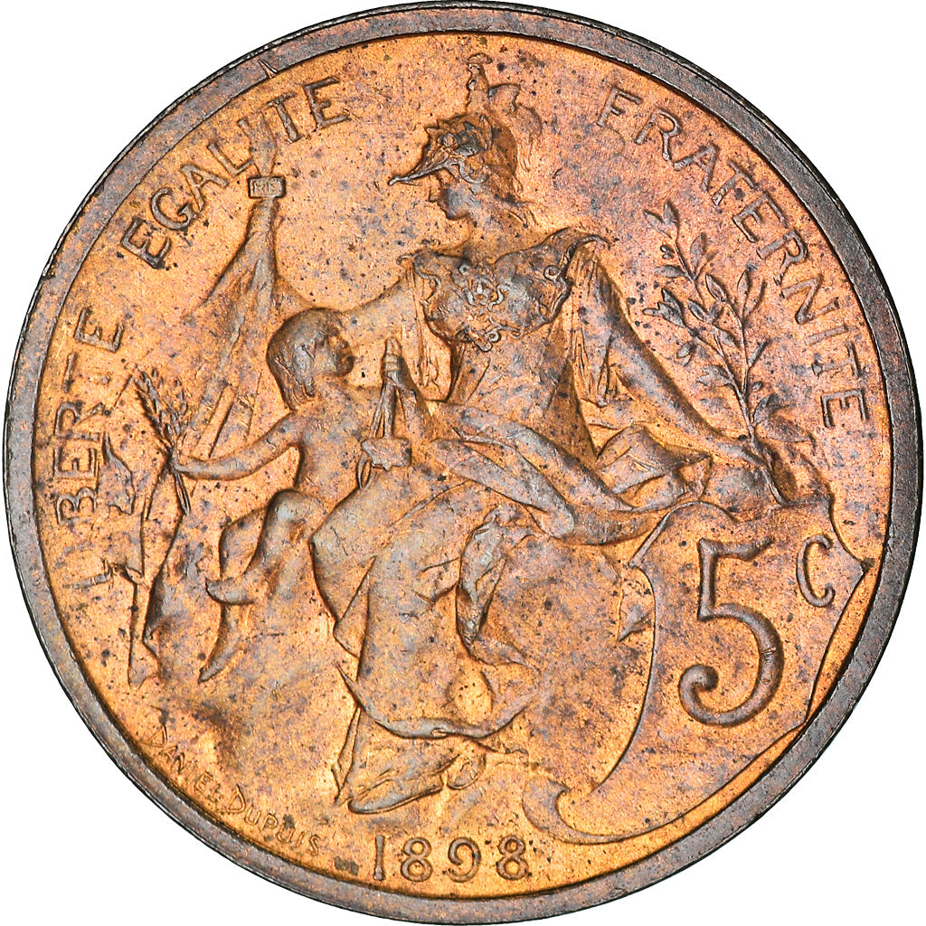 Coin, France, Dupuis, 5 Centimes, 1898, Paris, EF(40-45), Bronze, KM:842