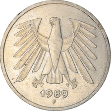 Coin, GERMANY - FEDERAL REPUBLIC, 5 Mark, 1989, Stuttgart, EF(40-45)