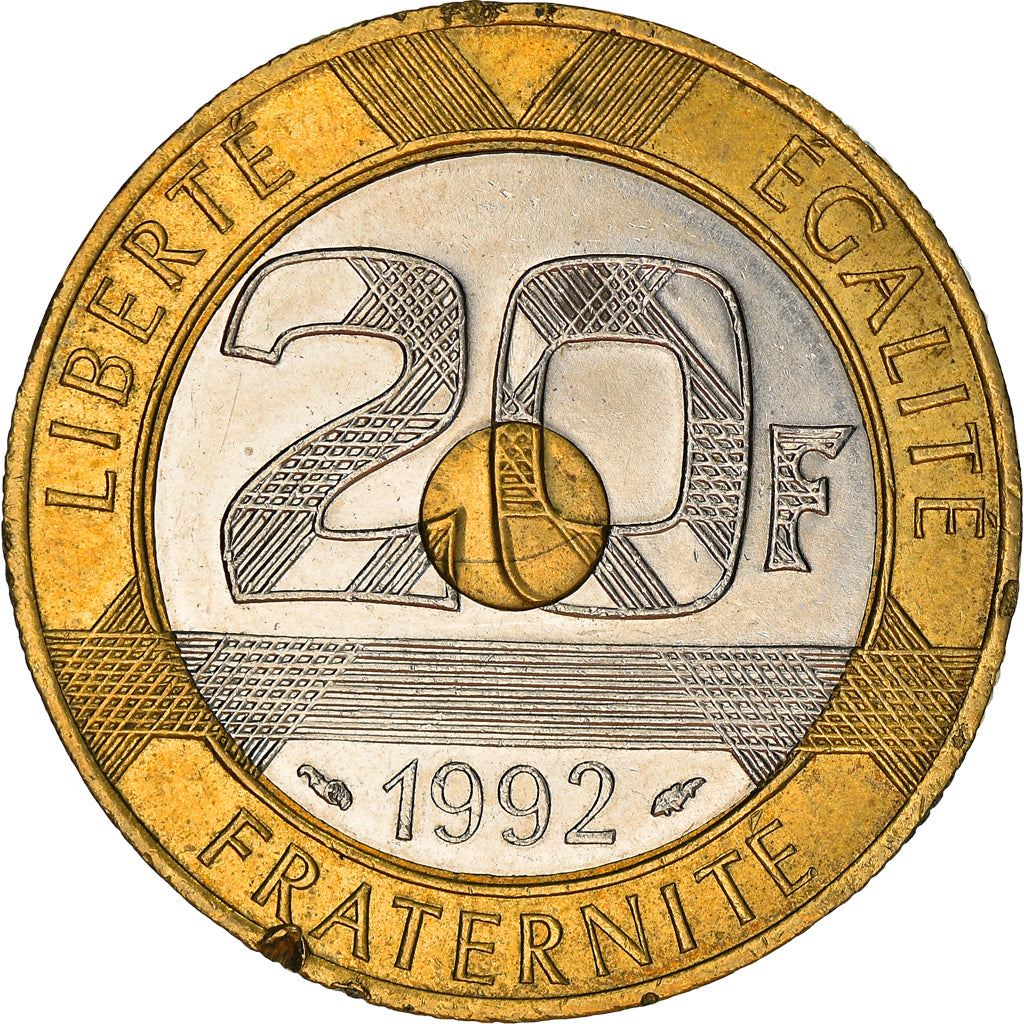 Coin, France, Mont Saint Michel, 20 Francs, 1992, Paris, EF(40-45)