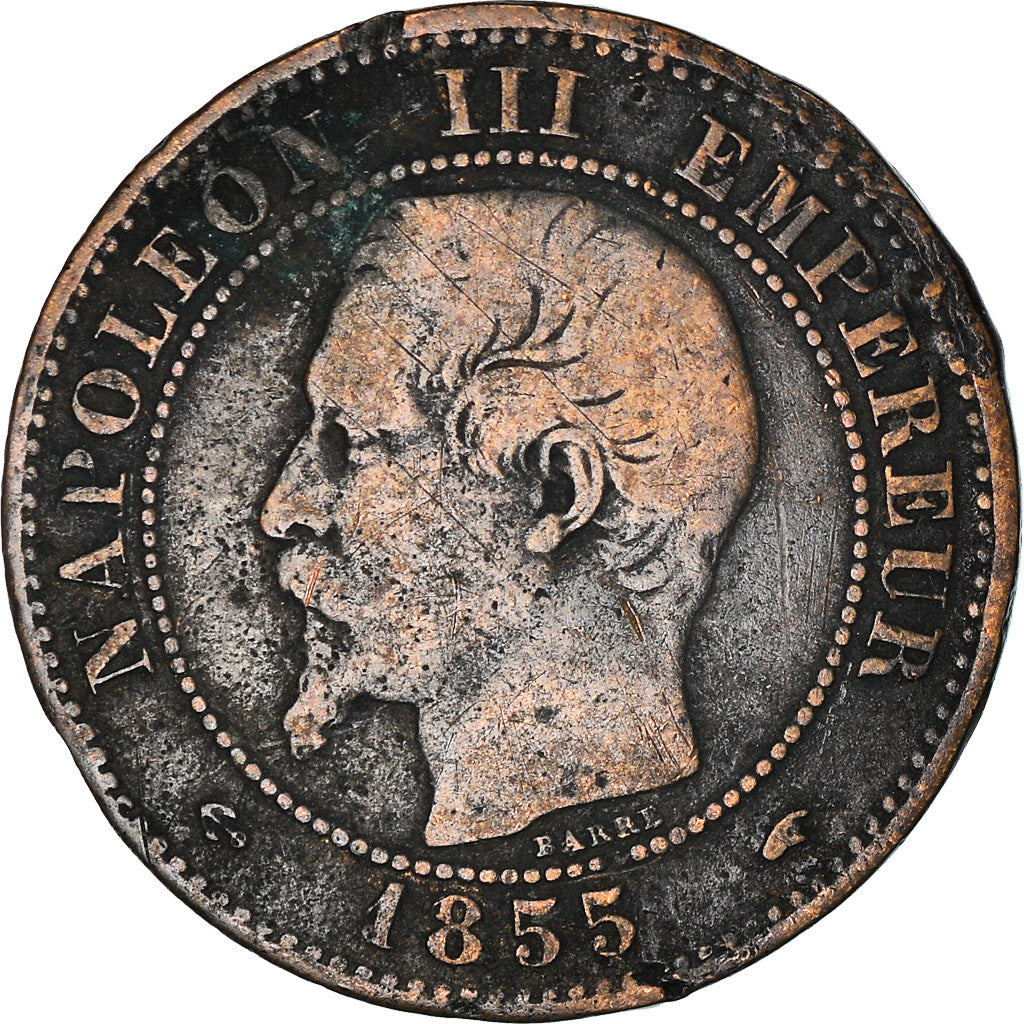Coin, France, Napoleon III, Napoléon III, 2 Centimes, 1855, Paris, VF(30-35)