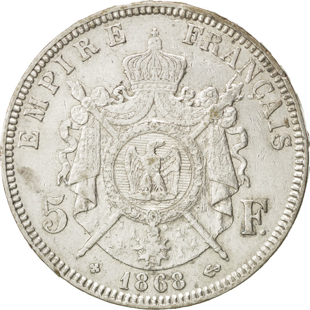 Second Empire, 5 francs Napoléon III, 1868 BB, KM 799.2