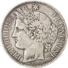 FRANCE, Cérès, 5 Francs, 1871, Bordeaux, KM #818.2, VF(30-35), Silver, Gadoury #
