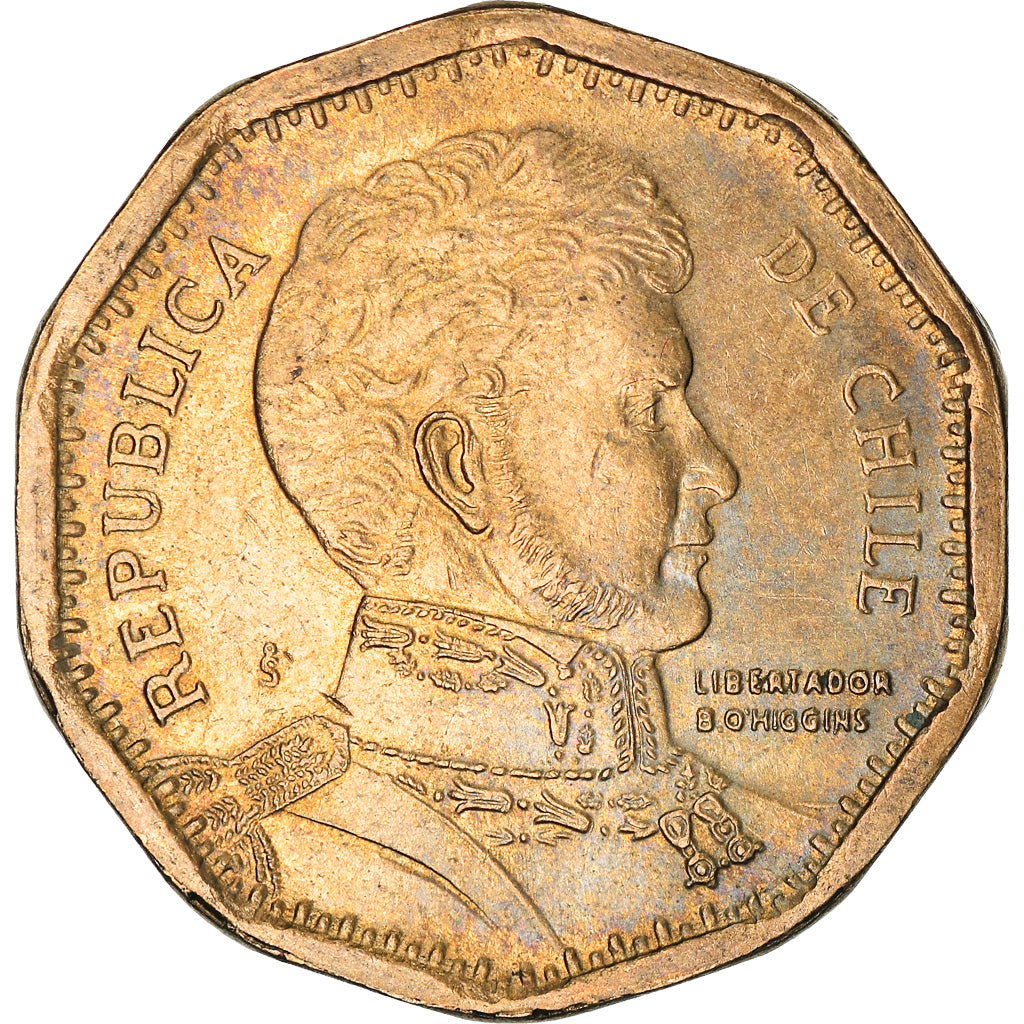 Coin, Chile, 50 Pesos, 2009, Santiago, EF(40-45), Aluminum-Bronze, KM:219.2