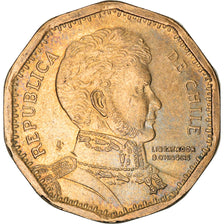 Coin, Chile, 50 Pesos, 2009, Santiago, EF(40-45), Aluminum-Bronze, KM:219.2