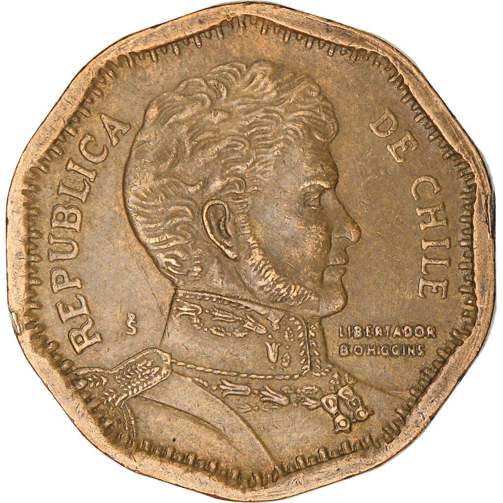 Münze, Chile, 50 Pesos, 2010, Santiago, S+, Aluminum-Bronze, KM:219.2