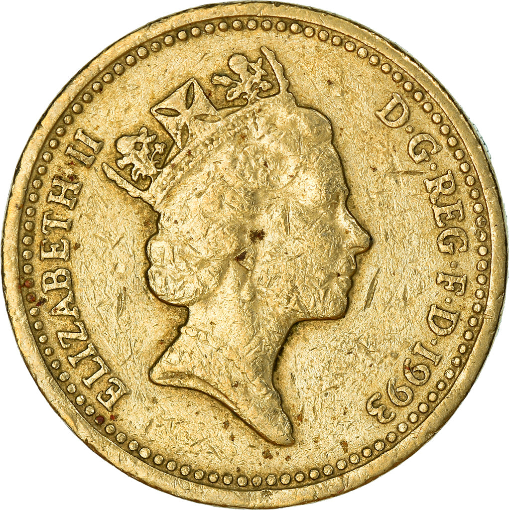 Coin, Great Britain, Elizabeth II, Pound, 1993, VF(30-35), Nickel-brass, KM:964