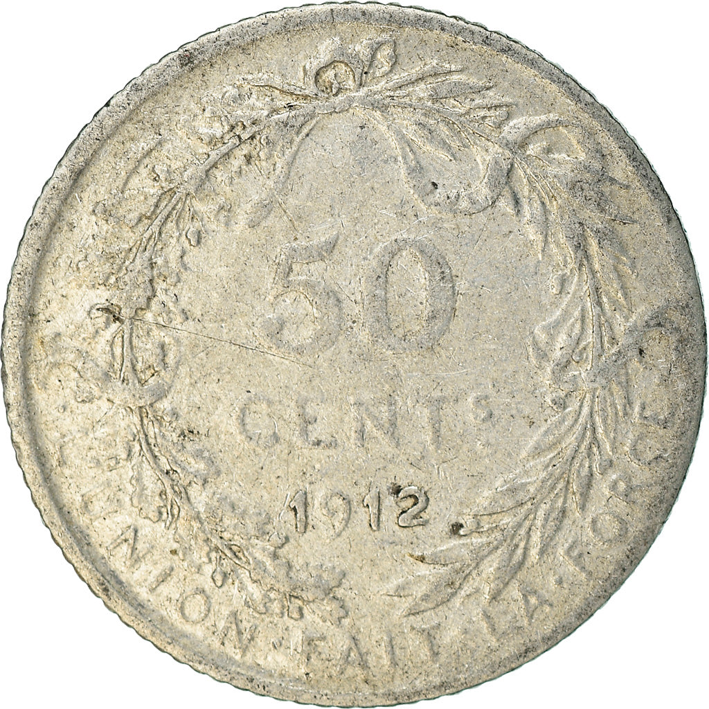 Coin, Belgium, 50 Centimes, 1912, EF(40-45), Silver, KM:70