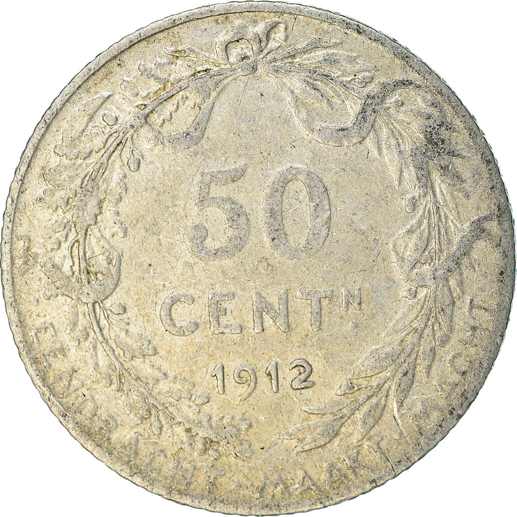Münze, Belgien, 50 Centimes, 1912, SS, Silber, KM:71