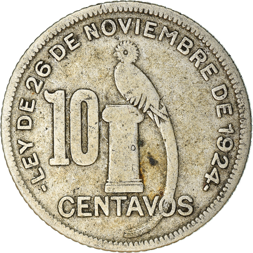 Coin, Guatemala, 10 Centavos, 1934, VF(30-35), Silver, KM:239.2