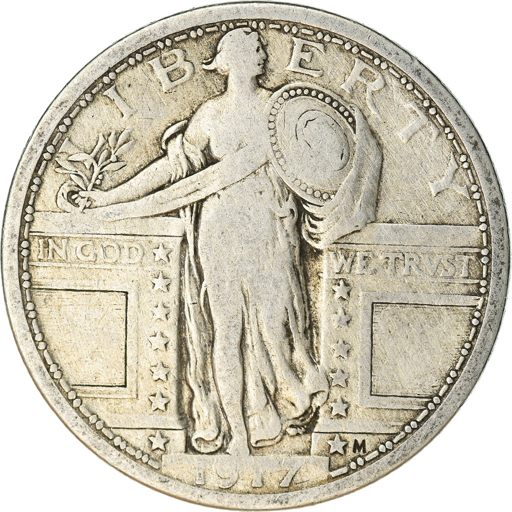 Coin, United States, Standing Liberty Quarter, Quarter, 1917, U.S. Mint
