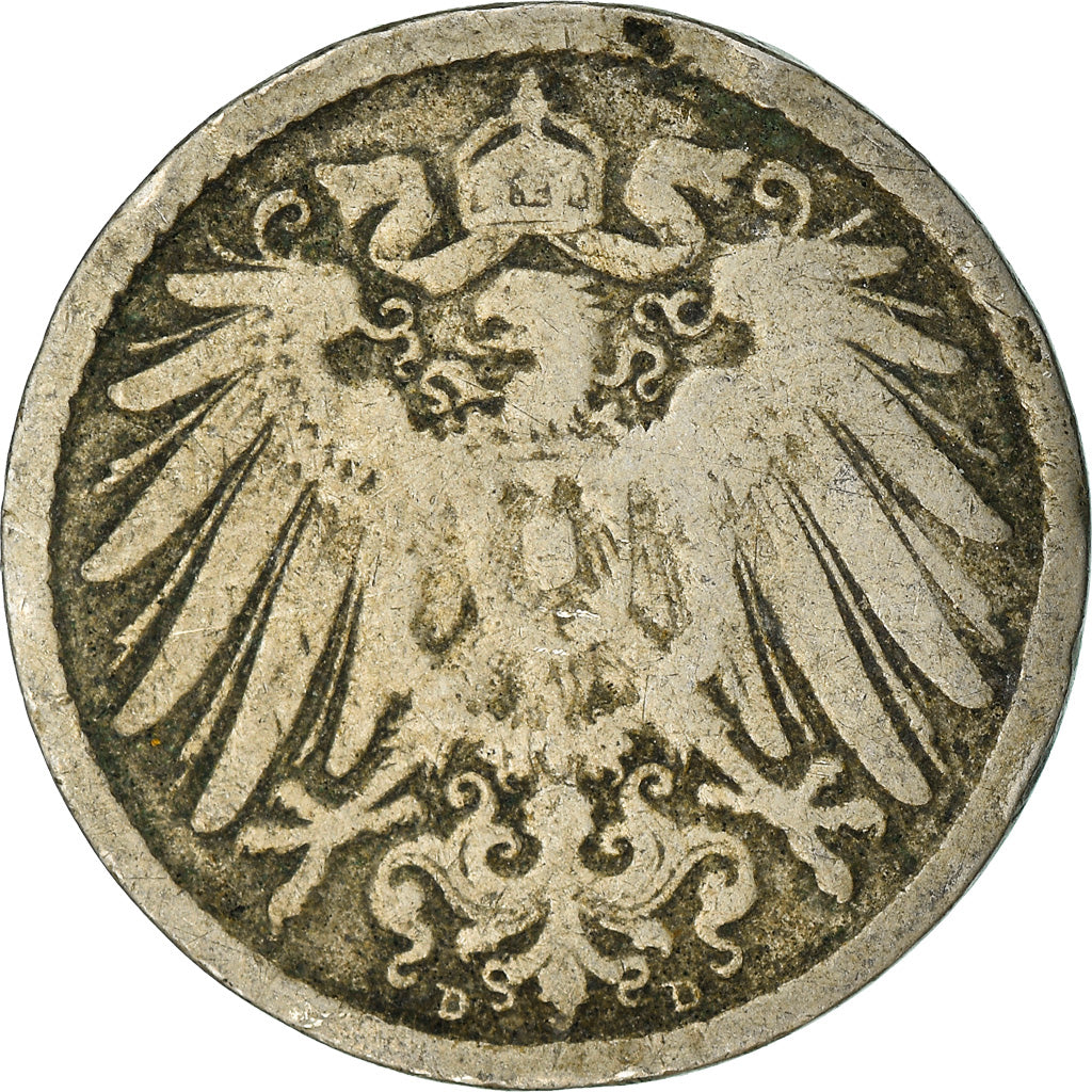 Monnaie, GERMANY - EMPIRE, Wilhelm II, 5 Pfennig, 1893, Munich, TB