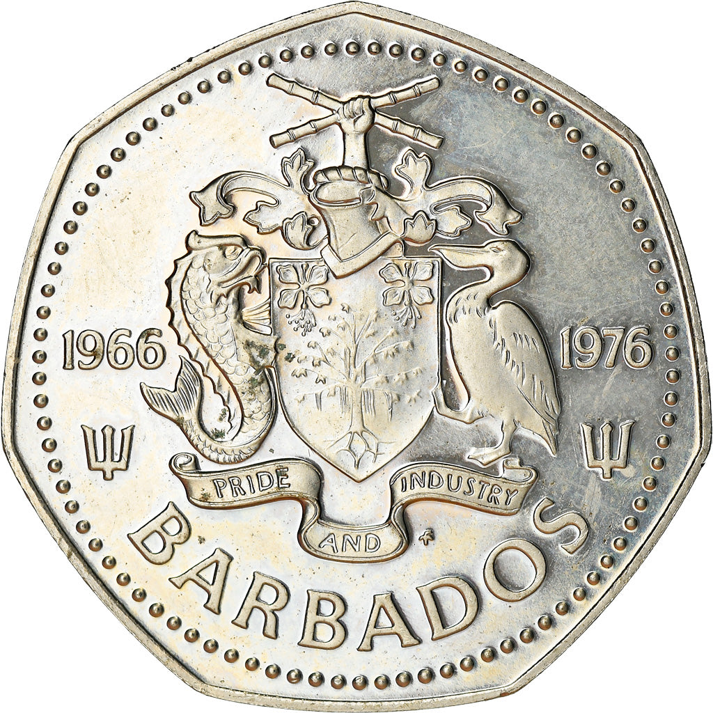 Coin, Barbados, Dollar, 1976, Franklin Mint, MS(60-62), Copper-nickel, KM:23