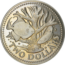 Coin, Barbados, 2 Dollars, 1976, Franklin Mint, MS(60-62), Copper-nickel, KM:24