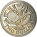 Coin, Barbados, 2 Dollars, 1976, Franklin Mint, MS(60-62), Copper-nickel, KM:24
