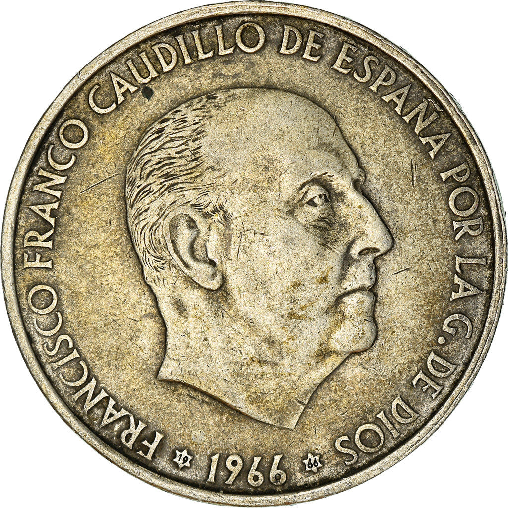 Coin, Spain, Caudillo and regent, 100 Pesetas, 1966, Madrid, VF(30-35), Silver