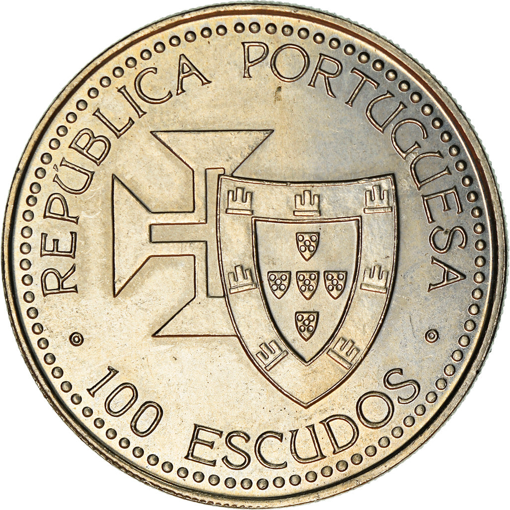 Coin, Portugal, 100 Escudos, 1989, MS(60-62), Copper-nickel, KM:647