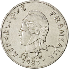 FRENCH POLYNESIA, 20 Francs, 1983, Paris, KM #9, AU(50-53), Nickel, 28.3,...