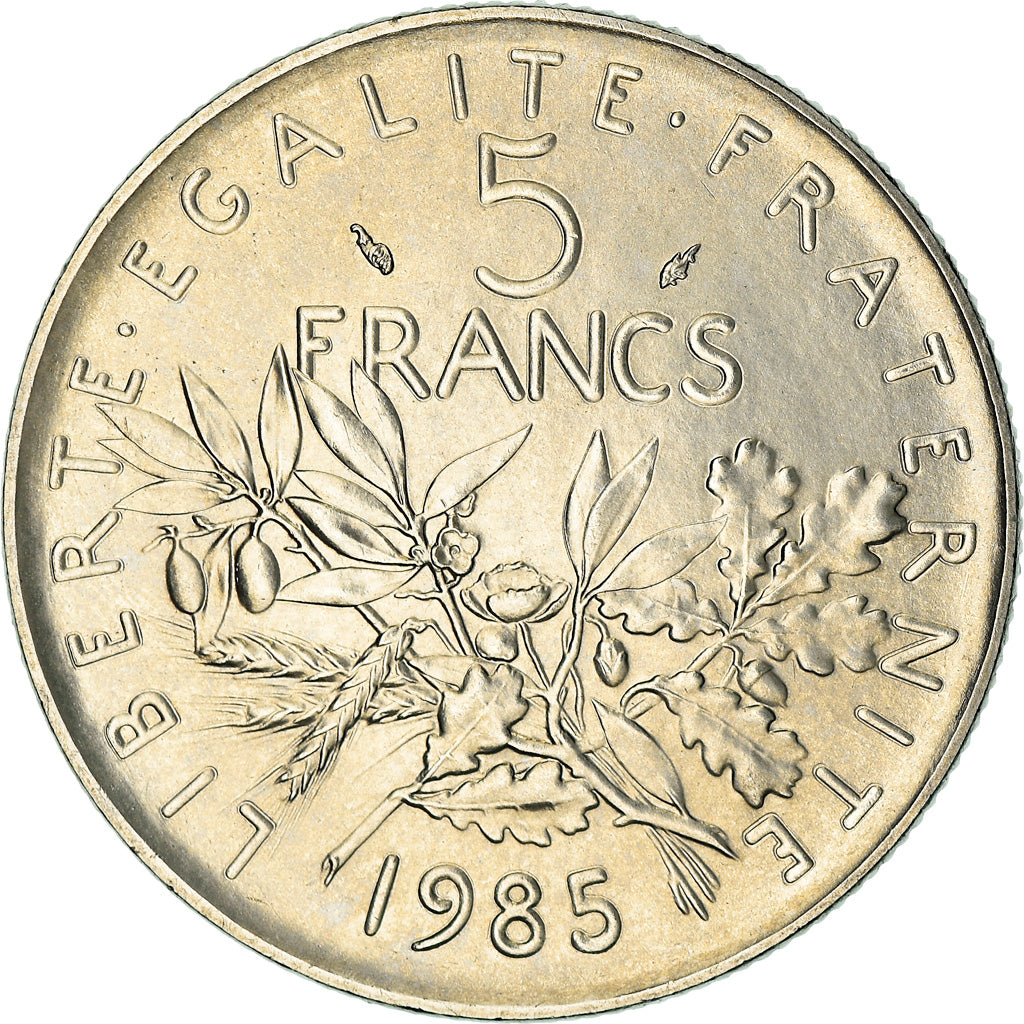 Moneta, Francia, Semeuse, 5 Francs, 1985, Paris, BB, Nichel placcato