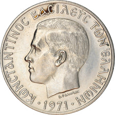 Coin, Greece, Constantine II, 10 Drachmai, 1971, AU(50-53), Copper-nickel