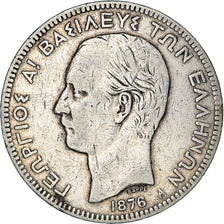 Coin, Greece, George I, 5 Drachmai, 1876, Paris, EF(40-45), Silver, KM:46