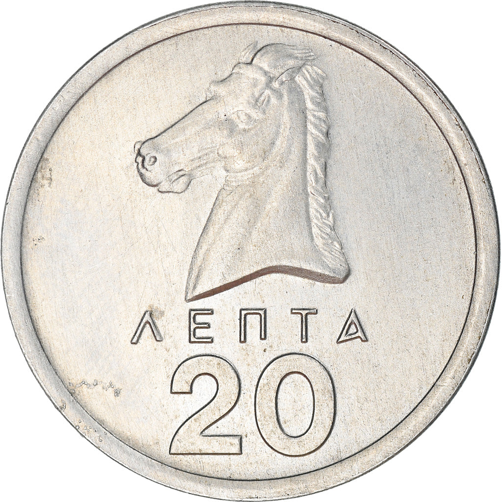 Coin, Greece, 20 Lepta, 1976, AU(55-58), Aluminum, KM:114