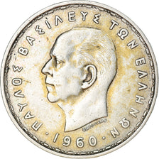 Coin, Greece, Paul I, 20 Drachmai, 1960, EF(40-45), Silver, KM:85