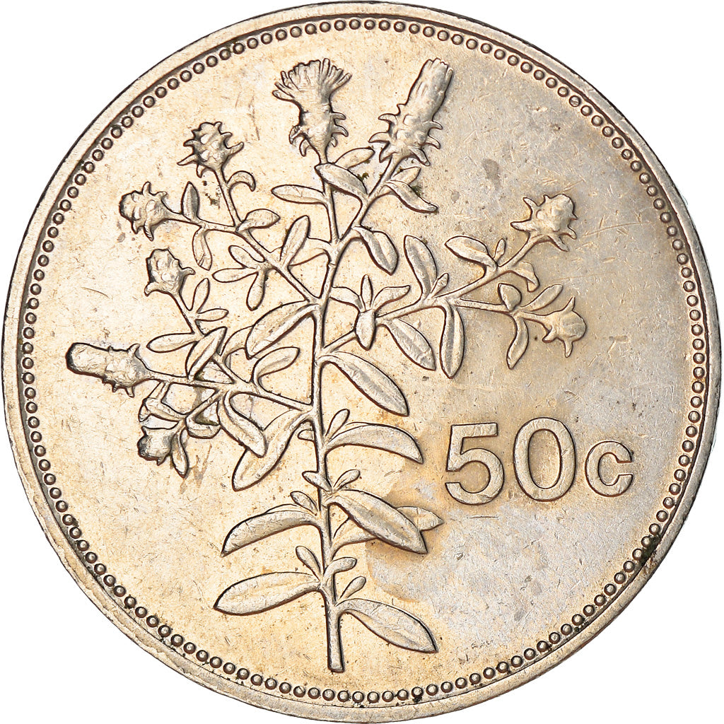 Coin, Malta, 50 Cents, 1986, British Royal Mint, EF(40-45), Copper-nickel, KM:81