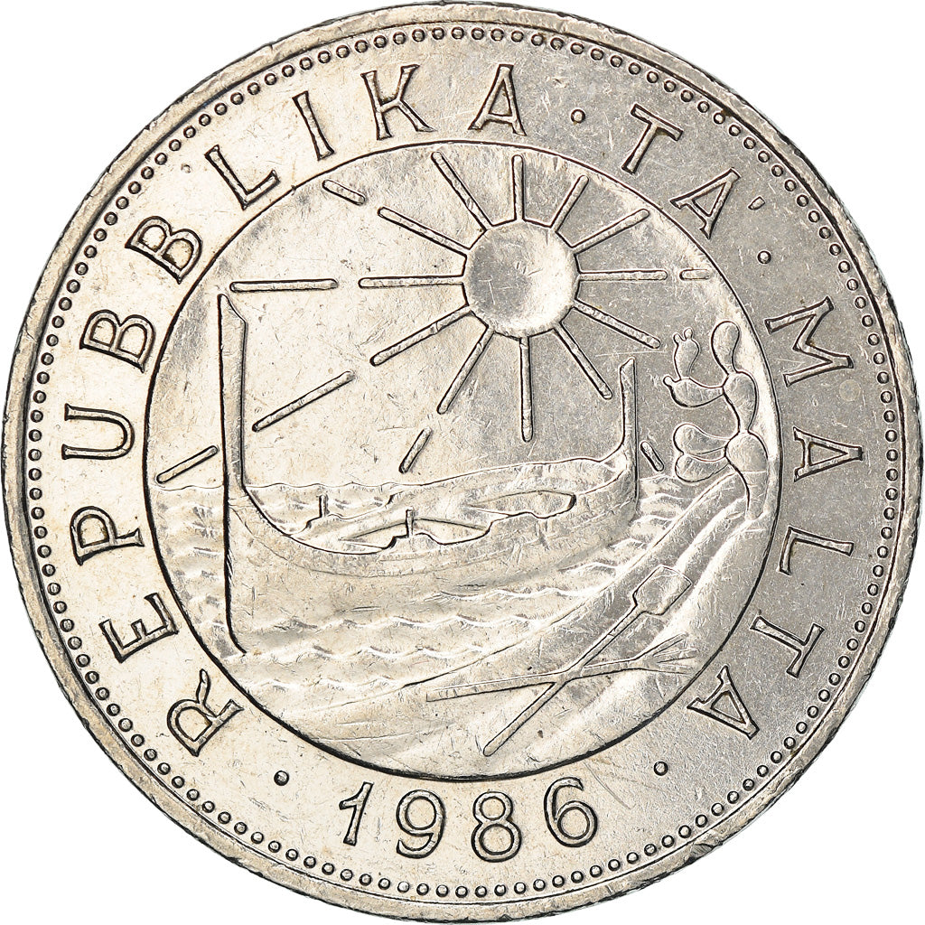 Moneta, Malta, Lira, 1986, British Royal Mint, BB, Nichel, KM:82