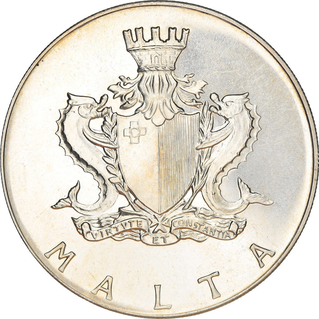 Coin, Malta, 2 Pounds, 1972, British Royal Mint, AU(55-58), Silver, KM:14