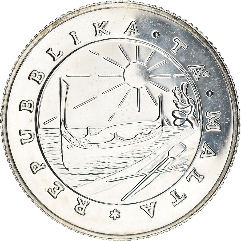 Coin, Malta, Pound, 1979, Franklin Mint, USA, AU(55-58), Silver, KM:51