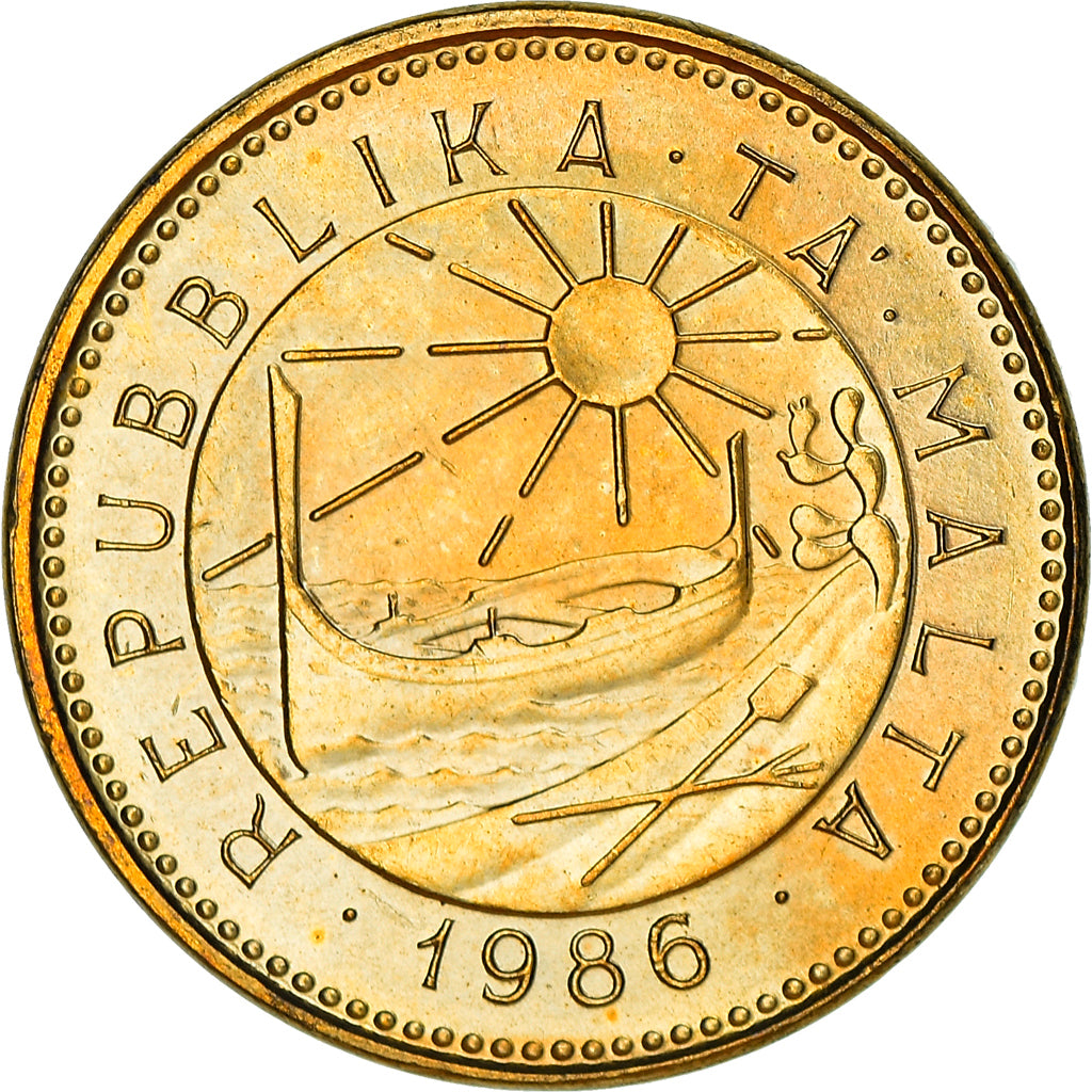 Moneta, Malta, Cent, 1986, British Royal Mint, BB, Nichel-ottone, KM:78