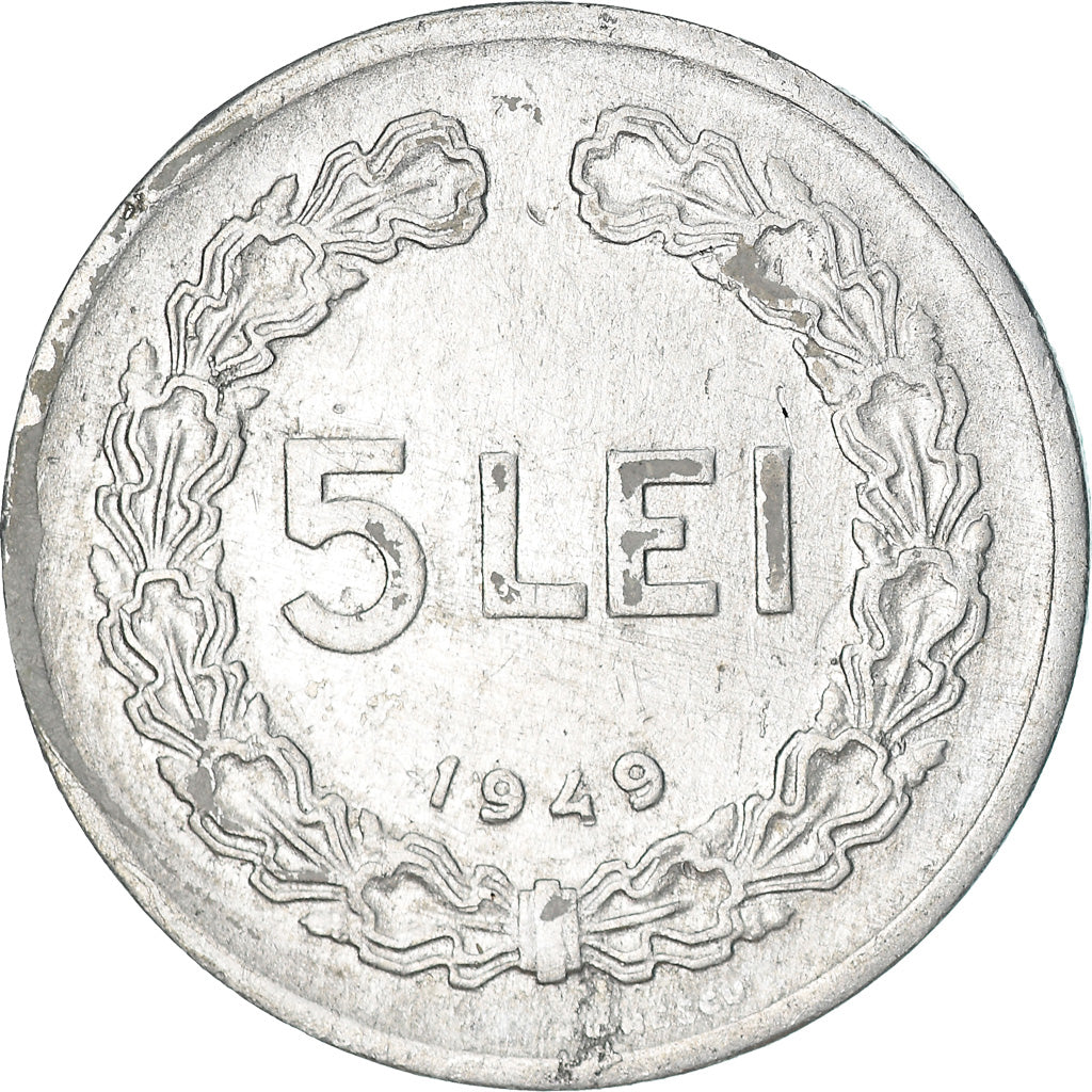 Coin, Romania, 5 Lei, 1949, AU(50-53), Aluminum, KM:77