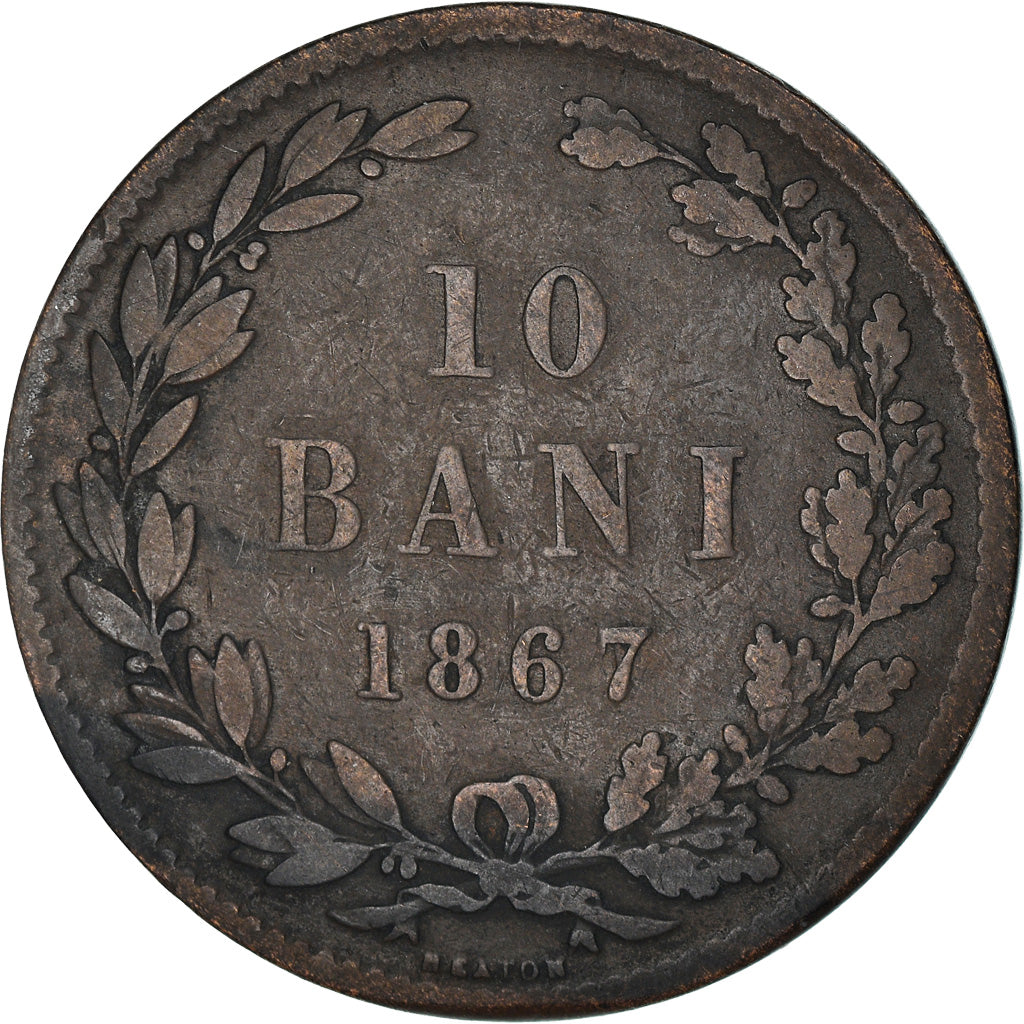 Coin, Romania, Carol I, 10 Bani, 1867, VF(30-35), Copper, KM:4.1