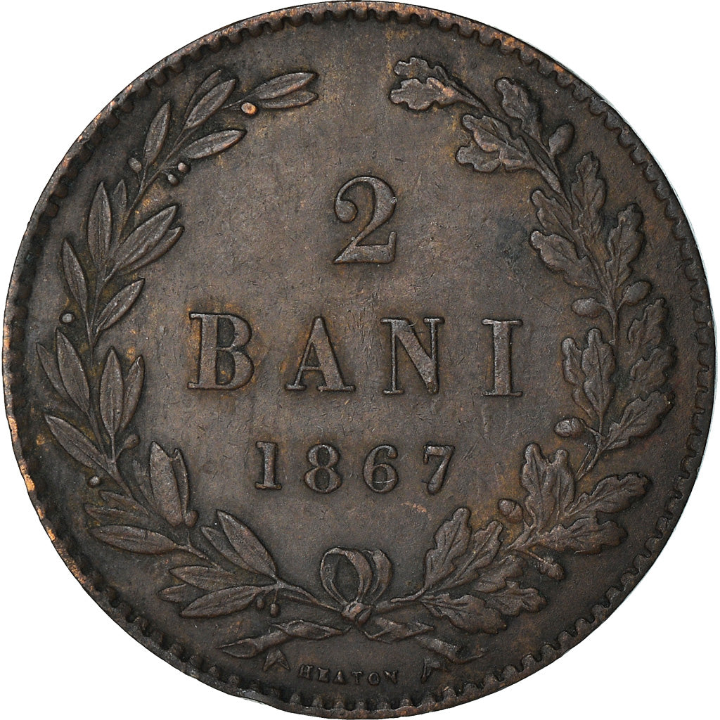 Coin, Romania, Carol I, 2 Bani, 1867, EF(40-45), Copper, KM:2.1