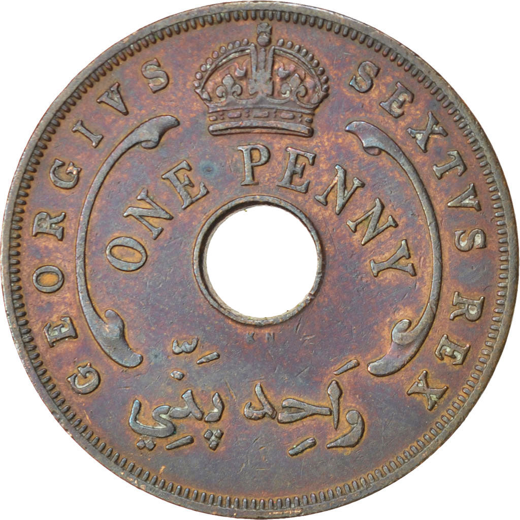 BRITISH WEST AFRICA, Penny, 1952, KM #30a, EF(40-45), Bronze, 30.5, 9.34