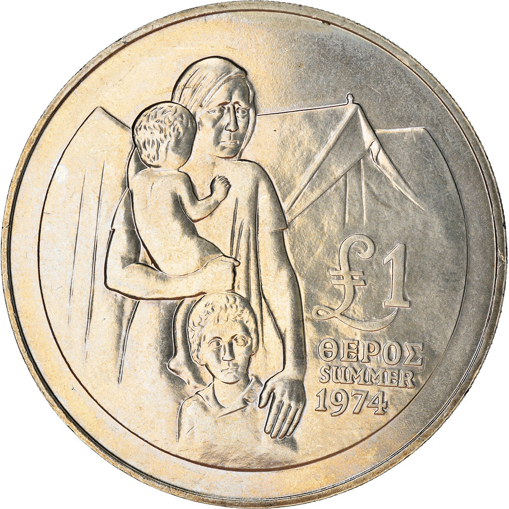 Moneda, Chipre, Pound, 1976, MBC, Plata, KM:46a
