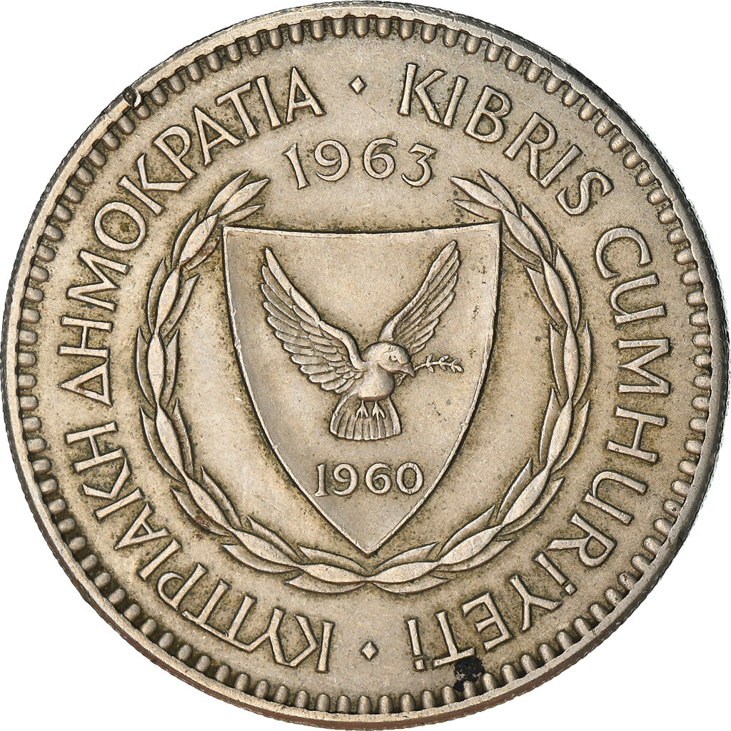 Coin, Cyprus, 100 Mils, 1963, EF(40-45), Copper-nickel, KM:42