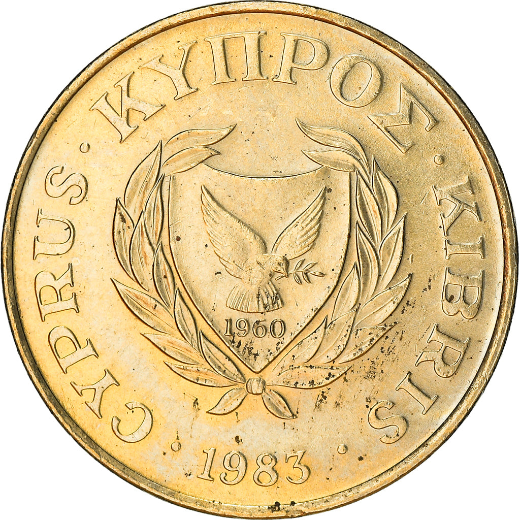 Monnaie, Chypre, 5 Cents, 1983, TTB+, Nickel-brass, KM:55.1