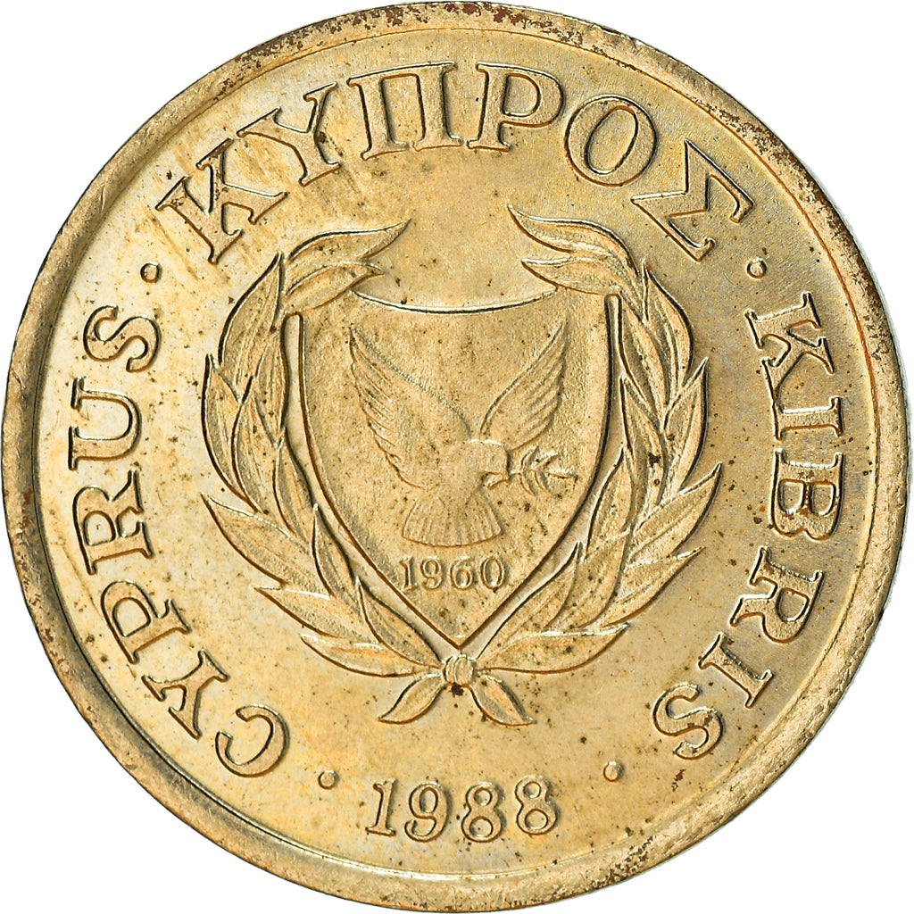 Monnaie, Chypre, 2 Cents, 1988, TTB, Nickel-brass, KM:54.2